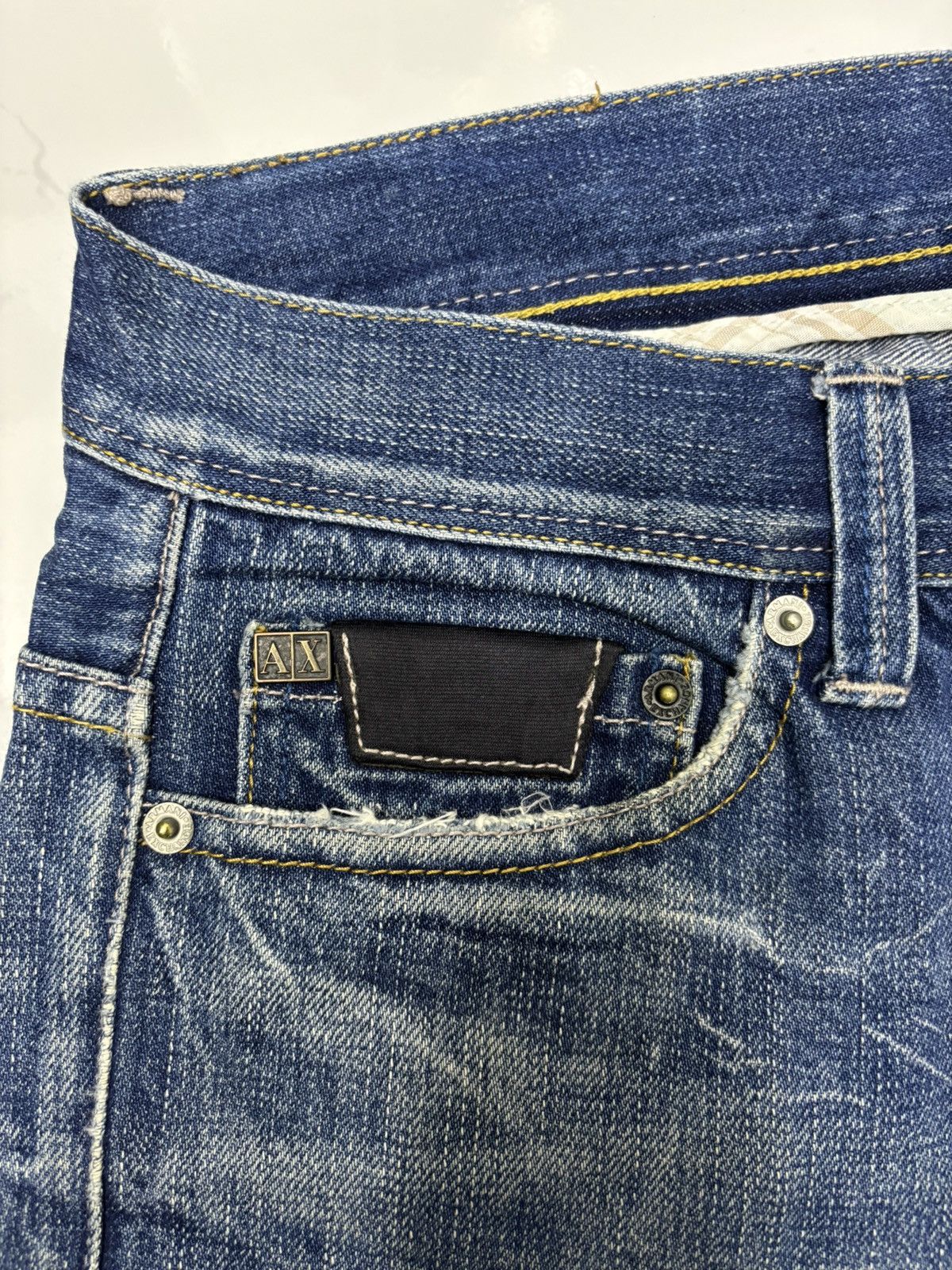 Armani Collezioni Armani Exchange Straight Leg Slim Fit Denim Jeans Size US 30 / EU 46 - 10 Thumbnail
