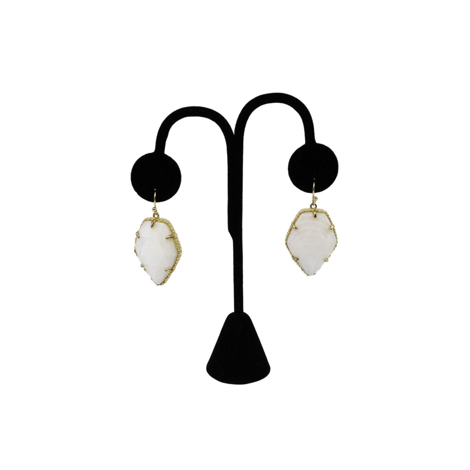 Kendra Scott A3 RARE Kendra Scott Corley Gold Tone White Pearl Earrings Size ONE SIZE - 1 Thumbnail