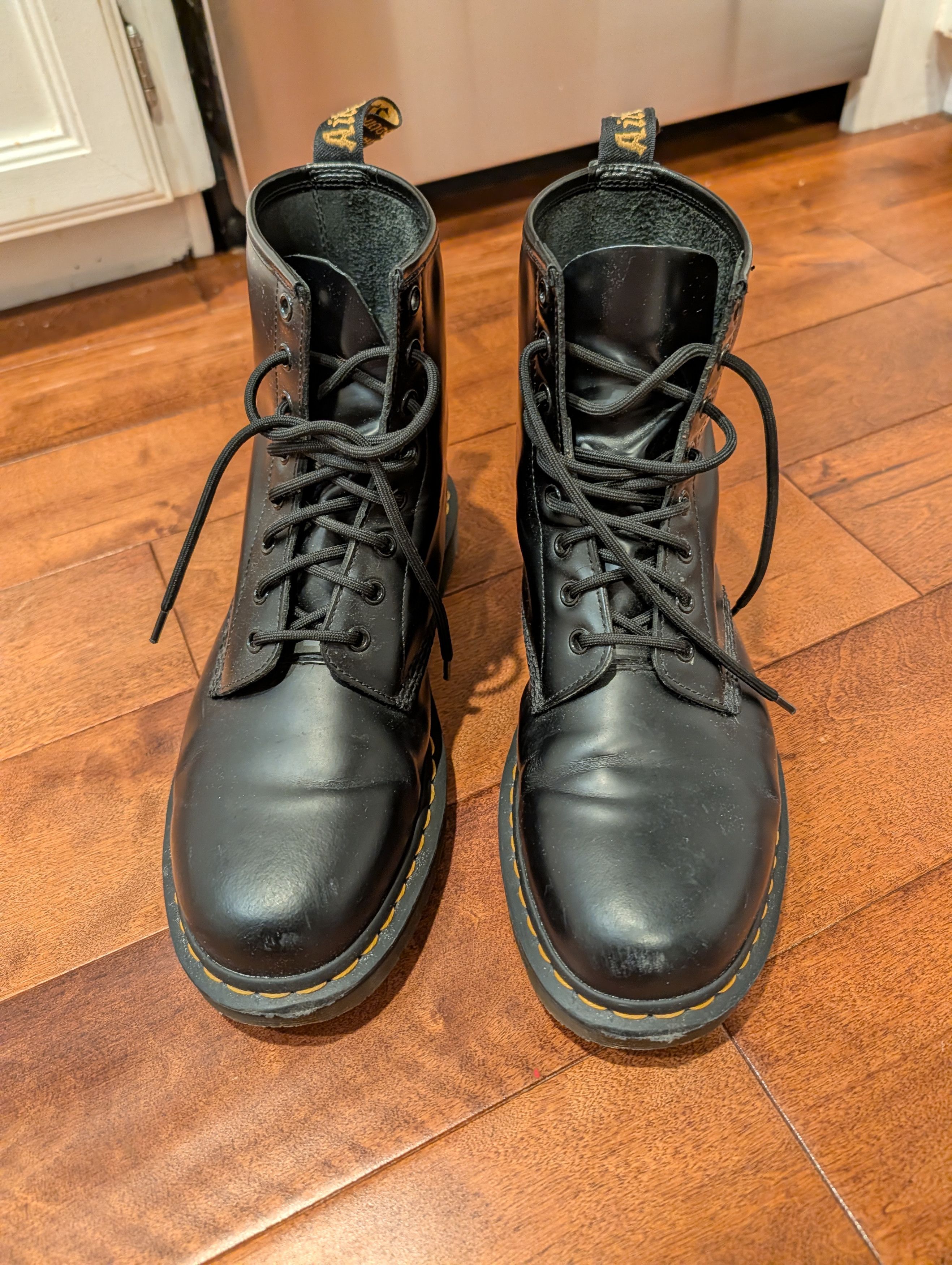 Dr Martens black leather zip up inside solid toe shoes sz 7 1460 Zip Nappa Leather Lace Up Boots in Black | Dr. Martens main image 2