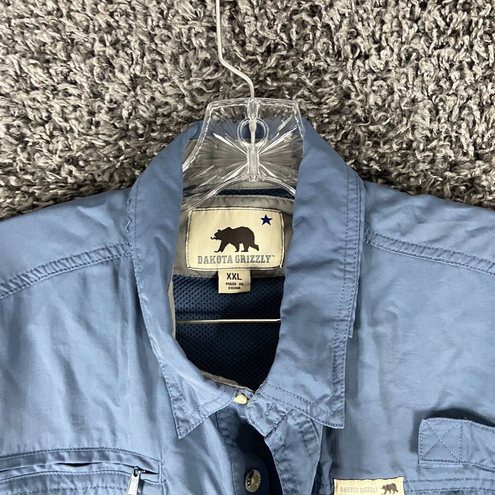 Vintage Dakota Grizzly Button-Up Shirt Men 2XL Long Sleeve Blue Outdoor Outdoor 2XL Mens Size US XXL / EU 58 / 5 - 7 Thumbnail