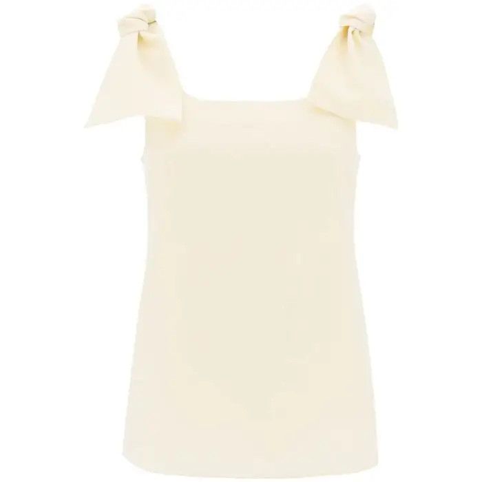 image of Chloe O1S22I1N0424 Tank Top Bows Shoulders In Beige, Women's (Size XS)