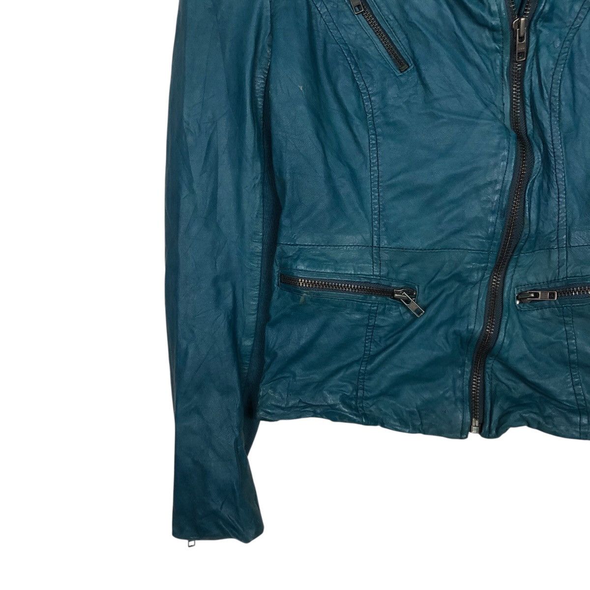 Japanese Brand 📌Vintage Cropped Biker Leather Jacket Muuba Issey Miyake Size M / US 6-8 / IT 42-44 - 5 Thumbnail