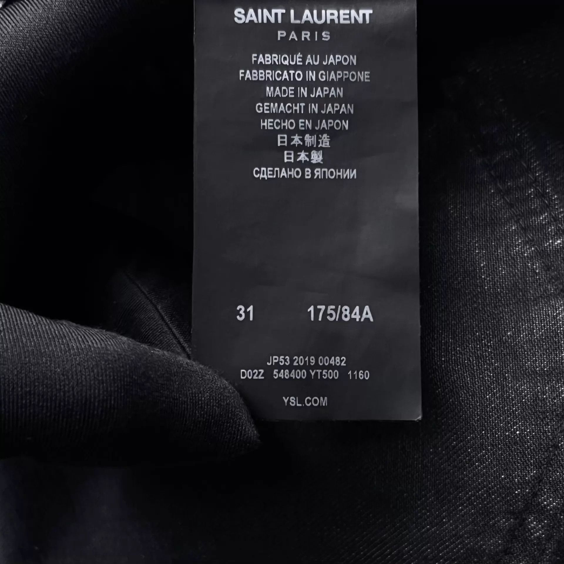 Saint Laurent Paris SL D02 Smoke Gray Washed Distressed Back Cutout 31 Size US 31 - 4 Thumbnail