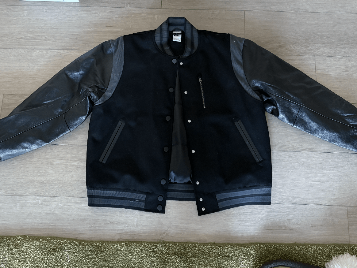 Nike Nike Oversized Wool Destroyer Leather Varsity Jacket Black Size S / US 4 / IT 40 - 1 Thumbnail