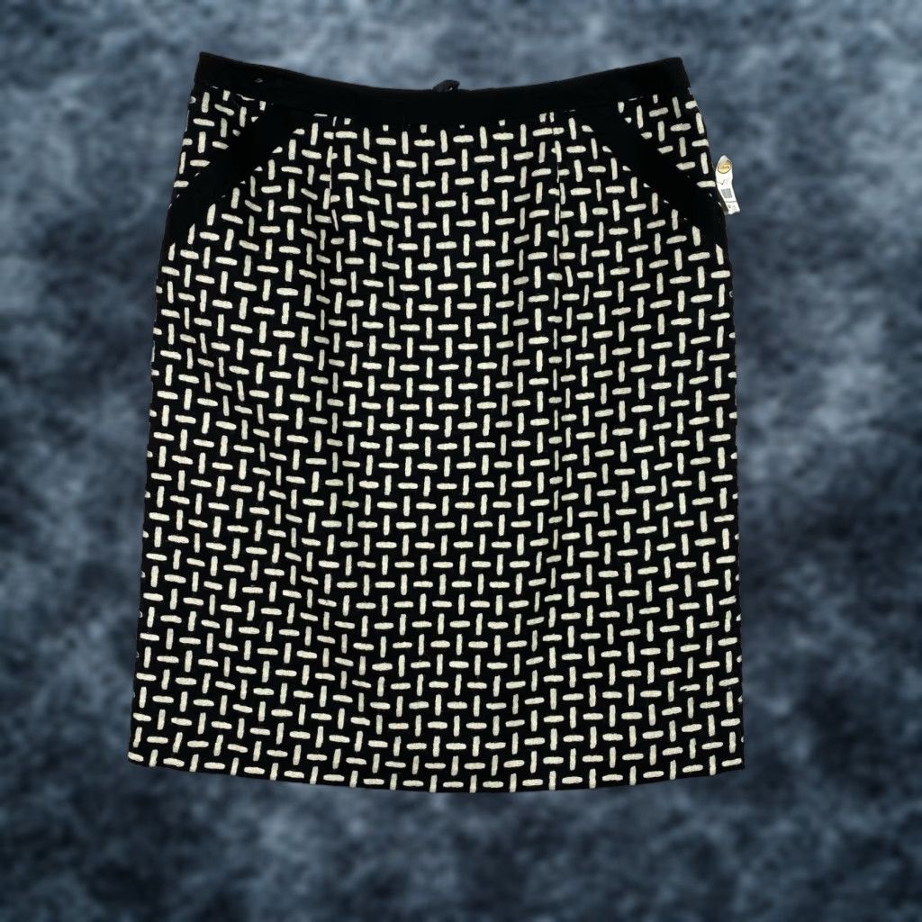 Talbots VINTAGE Talbots Skirt Womens 12 Black Tweed Wool Pockets Zip Slit 90s City Preppy Black 12 Womens Size 34" / US 12 / IT 48 - 1 Thumbnail