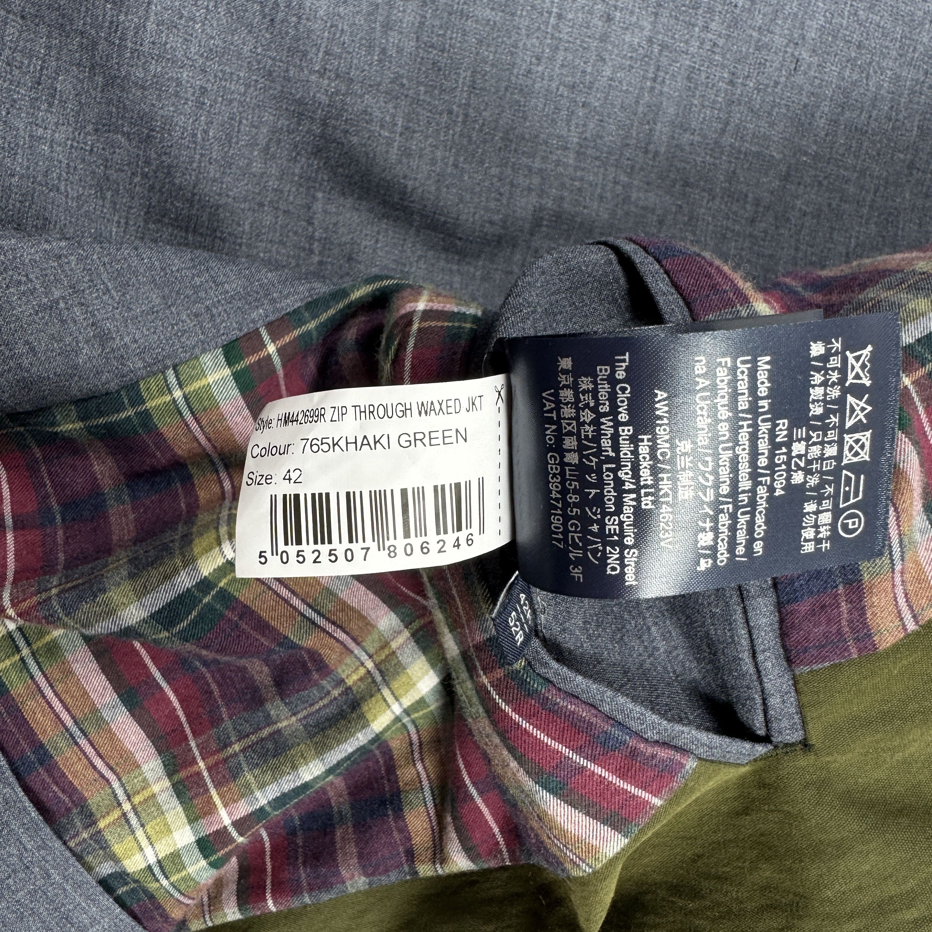 Hackett Men`s Hackett London zip through waxed Green jacket blazer Size 42R - 13 Thumbnail