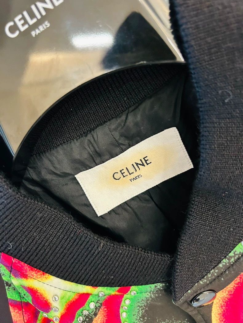 Celine CELINE Full-printed pure black stitching silk baseball uni Size US L / EU 52-54 / 3 - 2 Thumbnail