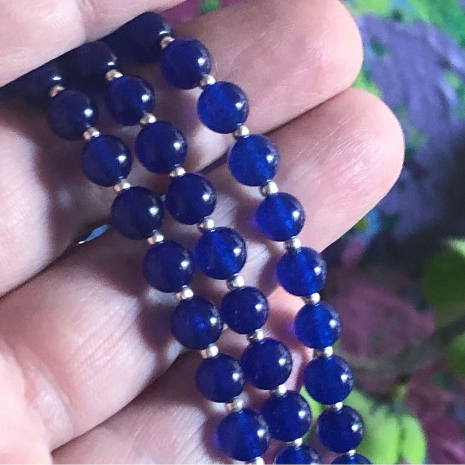 Handmade Handcrafted lazurite bead oval lapis stone clasp necklac Size ONE SIZE - 12 Thumbnail