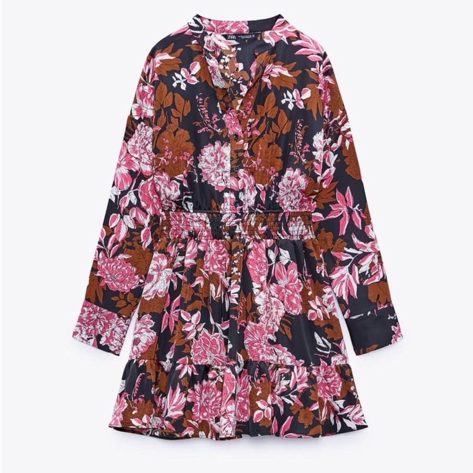 Zara ZARA PRINTED MINI DRESS MULTICOLORED Size L / US 10 / IT 46 - 10 Thumbnail