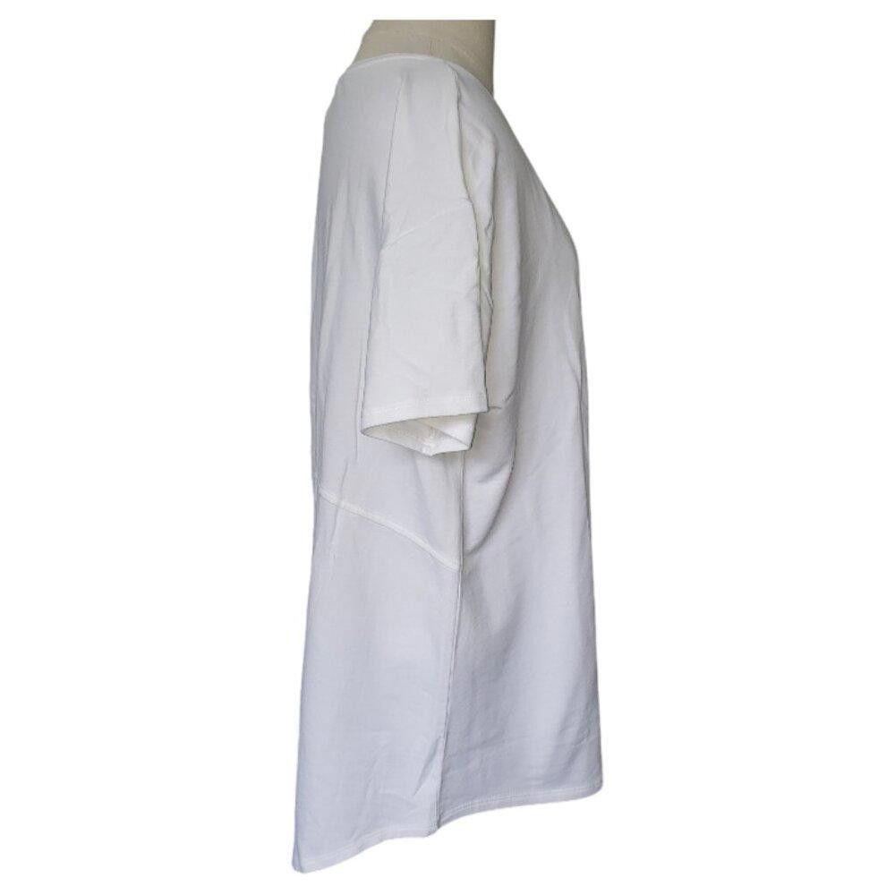 Chicos CT1515 Chico's Zenergy White Blouse with Back Slit : Size L / US 10 / IT 46 - 2 Thumbnail