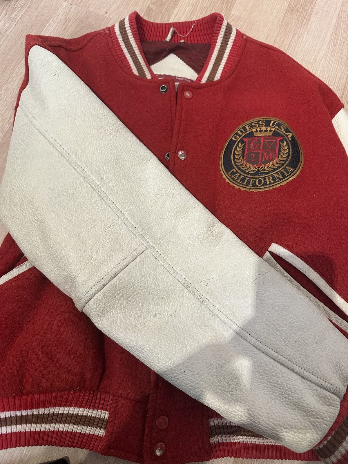 Guess Rare vintage Guess Georges Marciano Varsity Jacket Size US XL / EU 56 / 4 - 8 Thumbnail