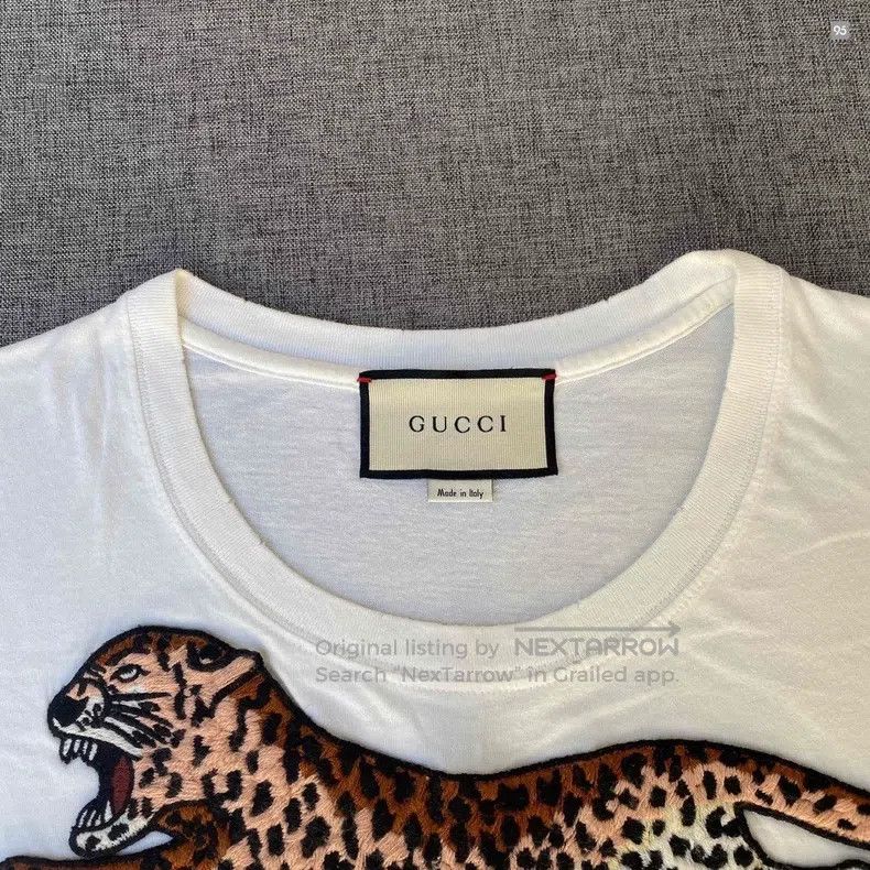 Gucci Gucci Leopard embroidered cotton short-sleeved T-shirt Size US L / EU 52-54 / 3 - 3 Thumbnail
