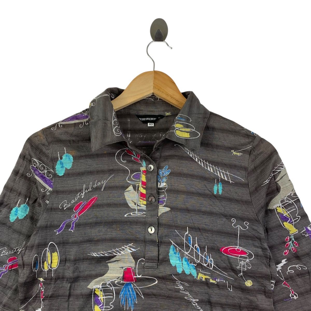 Vintage Mood Union Party Japan Abstract Art Print Polo Shirt Size US S / EU 44-46 / 1 - 2 Thumbnail