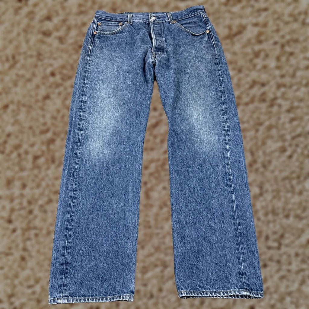 Levi's Levis 501 XX Classic Button Fly Jeans Men's 36x33 Blue Regular Denim Jeans 5-Pocket Straight Vintage No Mens Size US 36 / EU 52 - 1 Thumbnail