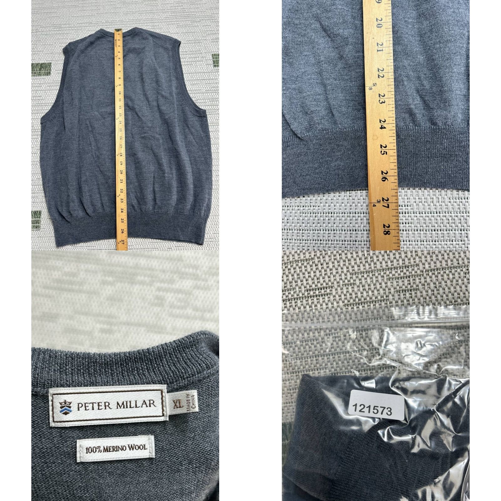Peter Millar Peter Millar Sweater Vest Mens XL Gray Merino Wool V Neck Frederica Golf Club Shirt Size US XL / EU 56 / 4 - 8 Thumbnail