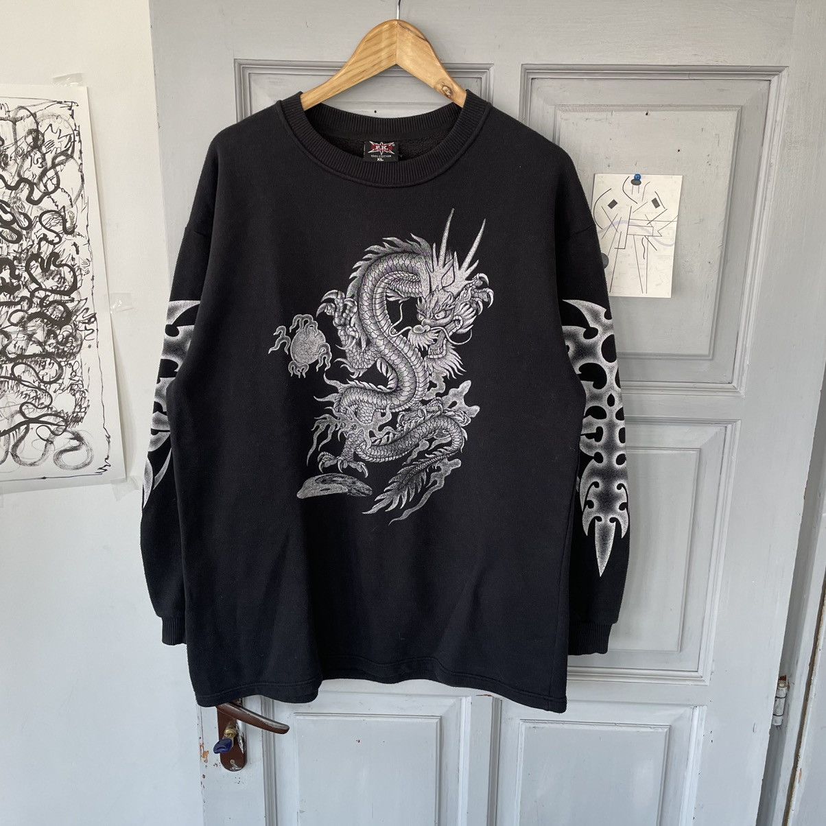 Japanese Brand × Vintage Vintage 00’s Tattoo Punk Rock Longsleeve Affliction Grunge Size US XL / EU 56 / 4 - 2 Thumbnail