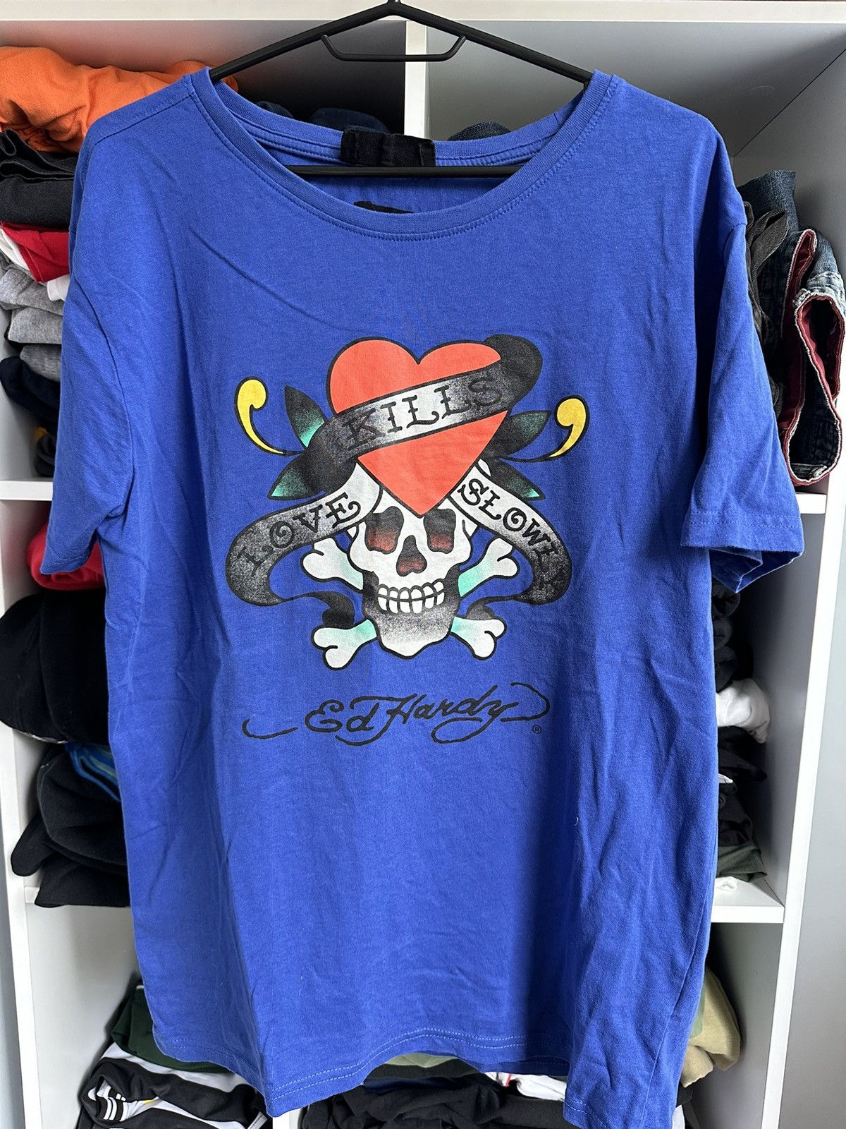 Ed Hardy 🔥VINTAGE ED HARDY SKULL T-SHIRT🔥 Size L / US 10 / IT 46 - 1 Thumbnail