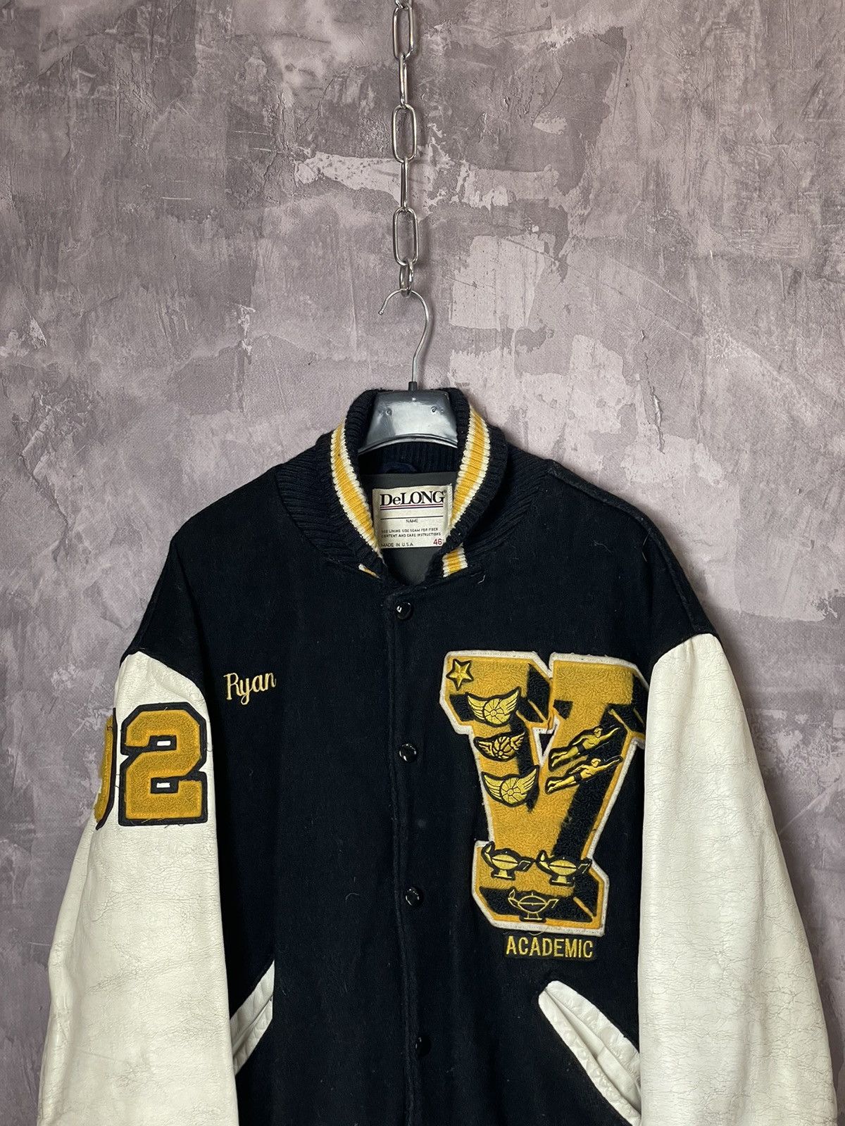 Delong Vintage 90s Delong Varsity Jacket Made in USA Size US L / EU 52-54 / 3 - 2 Thumbnail