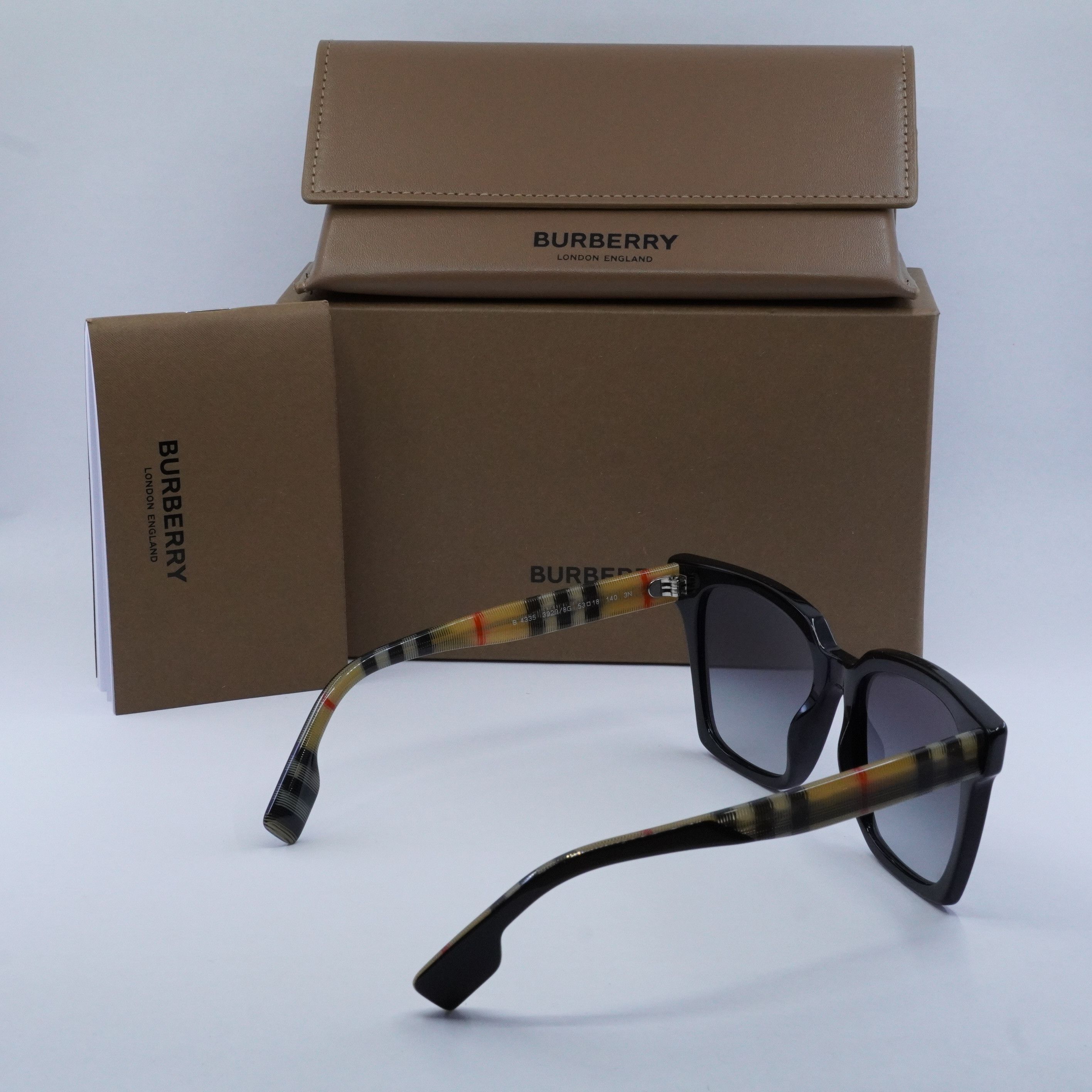 Burberry Burberry BE4335 39298G Sunglasses Black Square Frame Size ONE SIZE - 11 Thumbnail