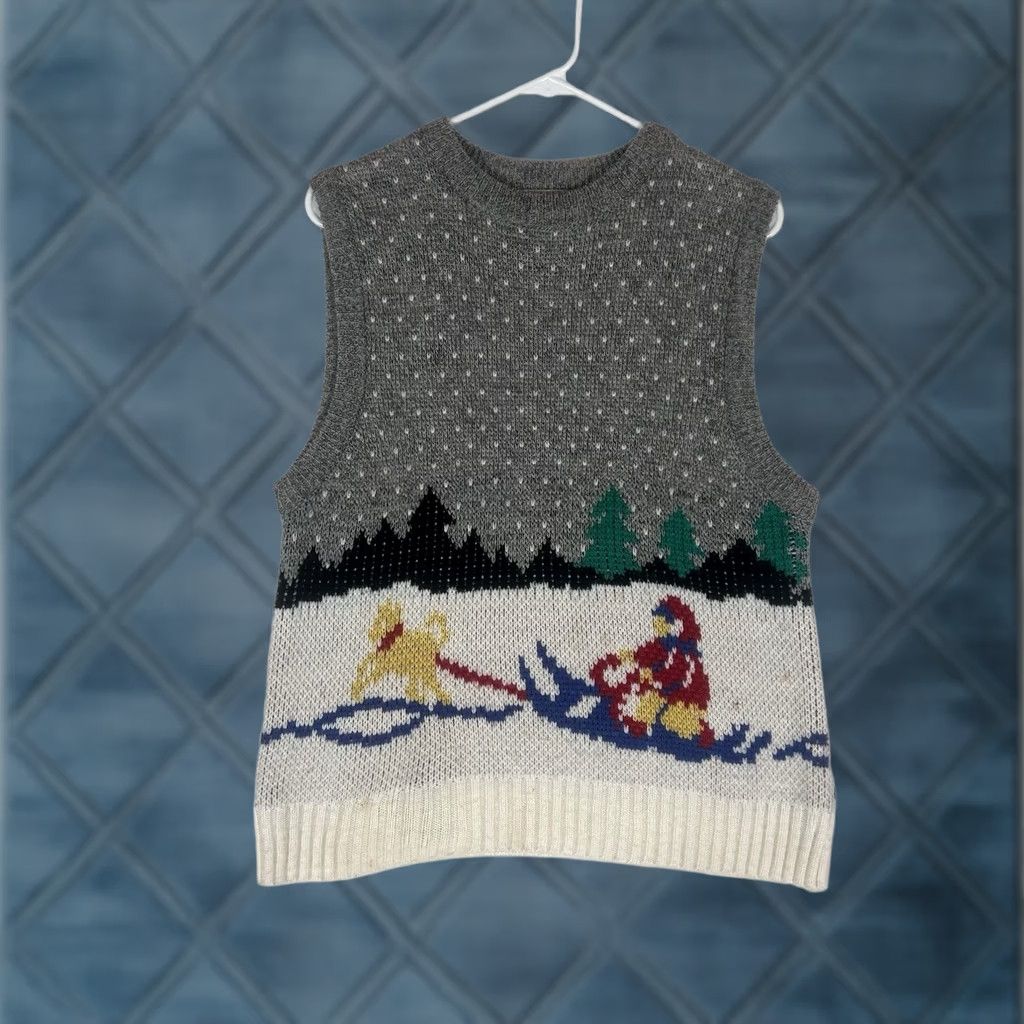 Vintage VINTAGE Ugly Christmas Sweater Vest Womens Small Wool Blend Holiday Casual STAINED Size S / US 4 / IT 40 - 1 Thumbnail