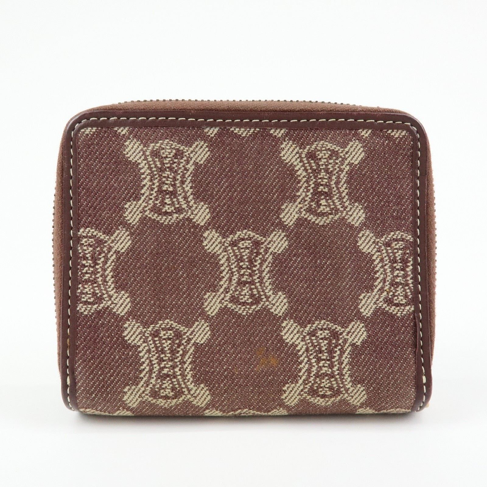 Celine Celine Macadam Denim Wallet Burgundy Size ONE SIZE - 2 Thumbnail