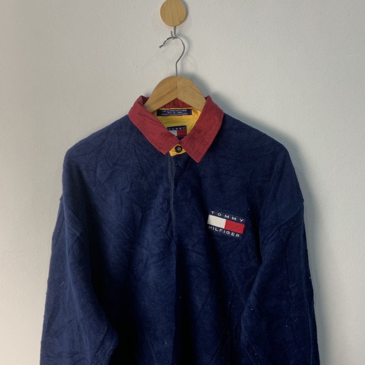 Tommy Hilfiger × Vintage Vintage 90s Tommy Hilfiger Fleece Sweater Size US L / EU 52-54 / 3 - 4 Thumbnail