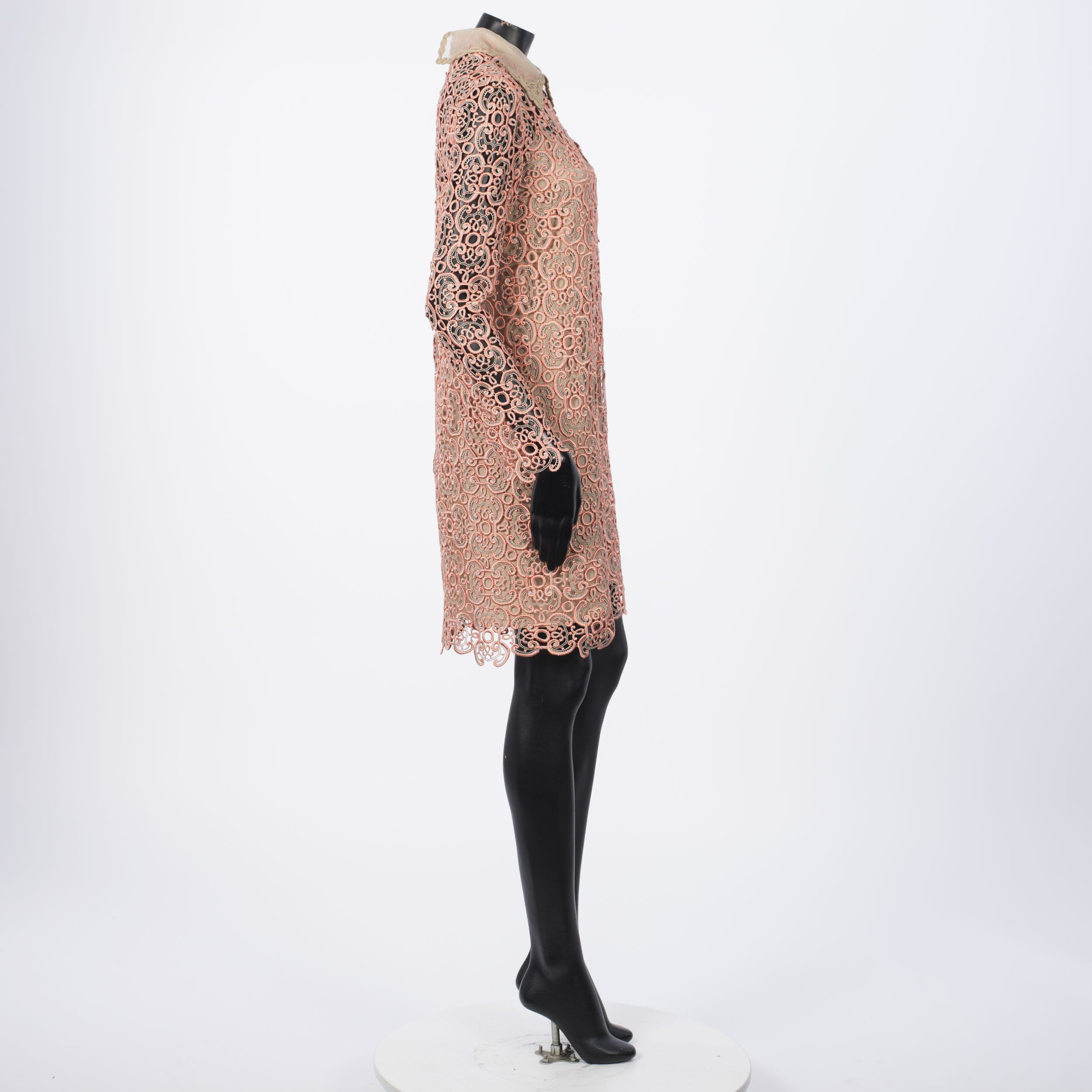 Fendi Macramé Lace Sheer Yoke Shift Dress Size XS / US 0-2 / IT 36-38 - 7 Thumbnail