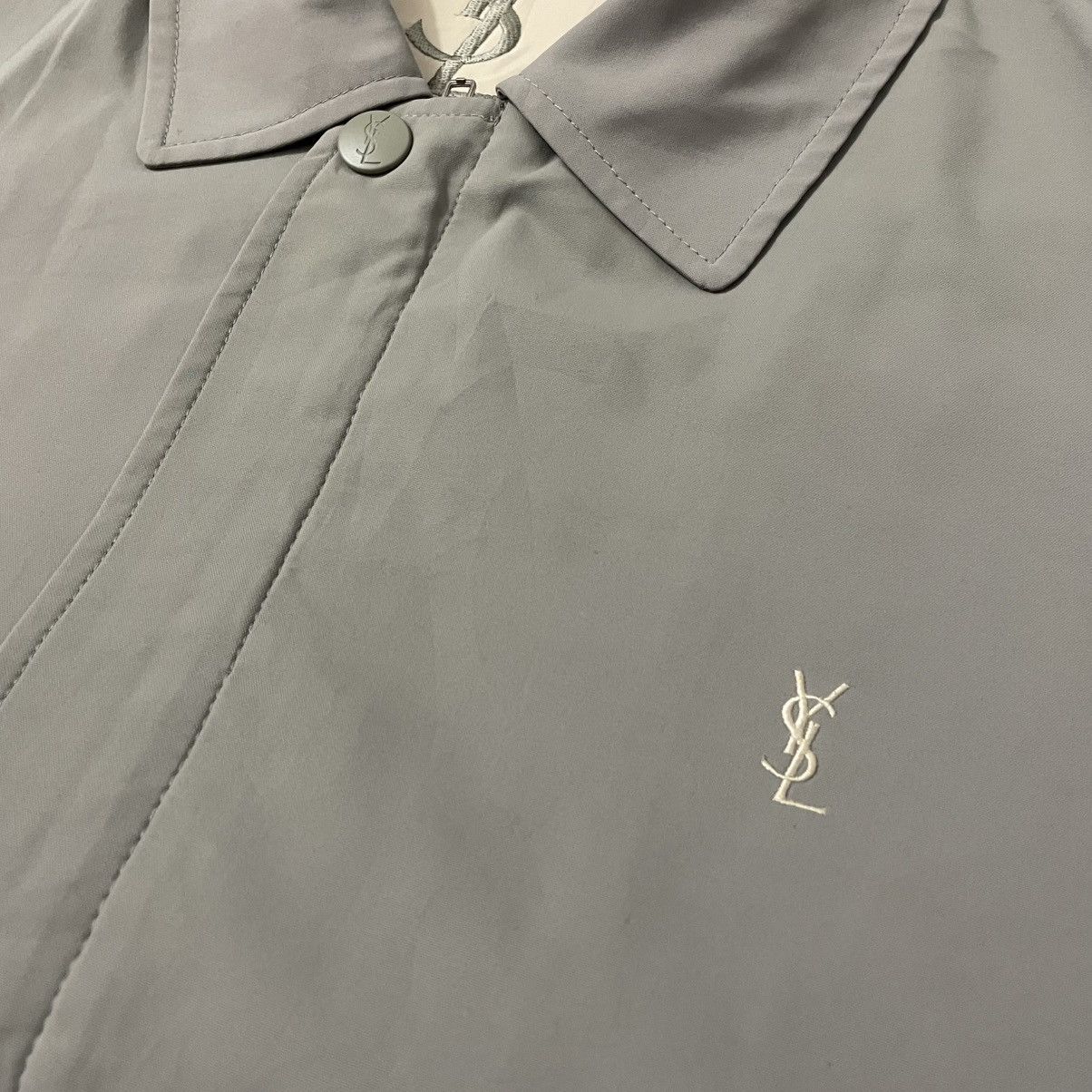 Yves Saint Laurent Vintage YSL Yves Saint Laurent Big Logo Work Casual Jacket Size US L / EU 52-54 / 3 - 4 Thumbnail