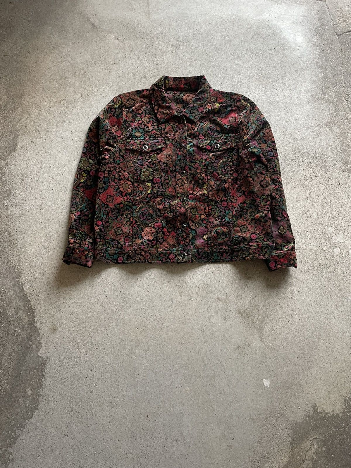 Vintage Psychedelic Print trucker jacket