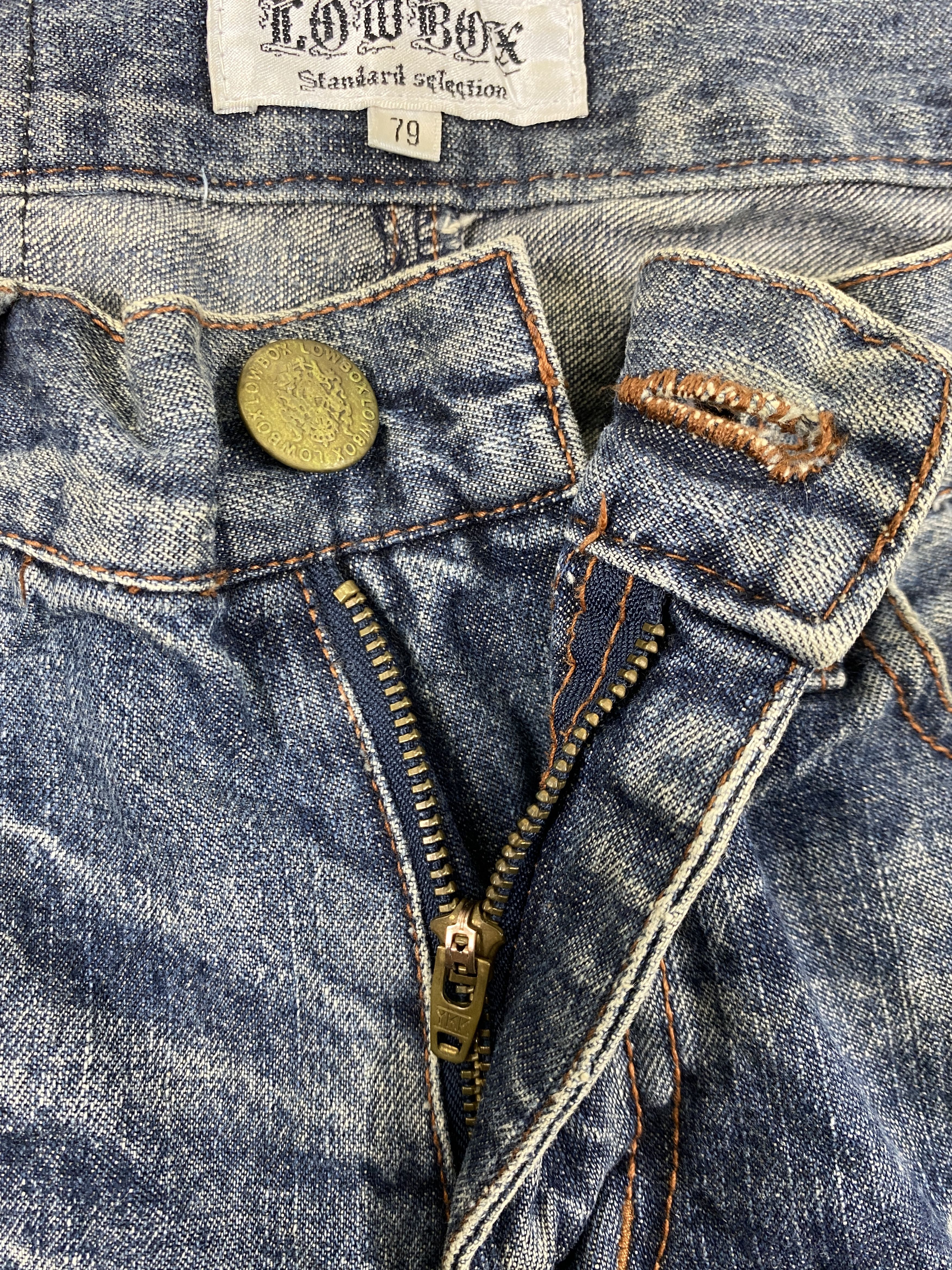 If Six Was Nine Distressed Blue Low Box Jeans 30x31.5 Denim- JN3834 Size US 30 / EU 46 - 7 Thumbnail