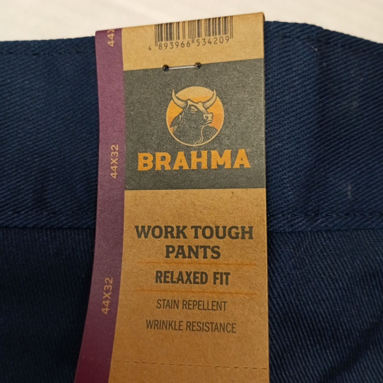 Other Brahma Mens Work Tough Pants Durable Size 44x32 Blue Relaxed Size US 44 / EU 60 - 2 Thumbnail