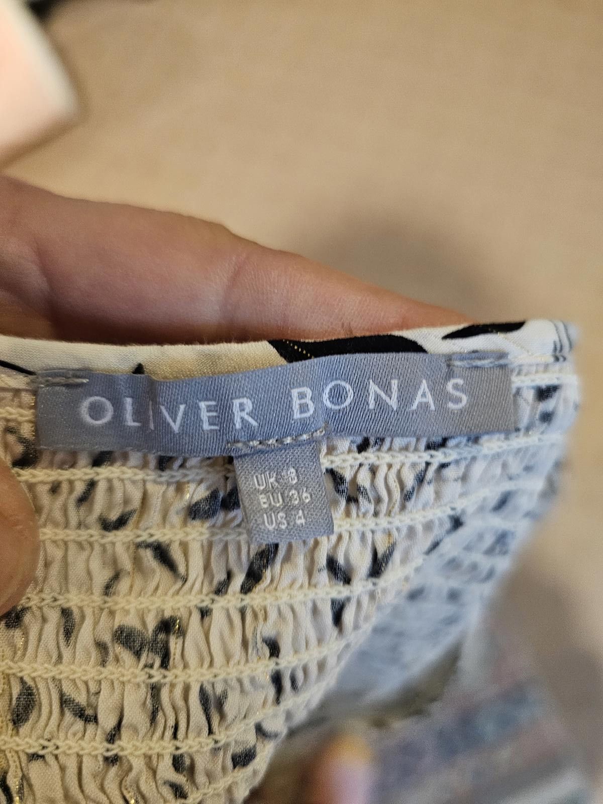 Other Oliver Bonas Maxi Dress Cream & Black Womens Size 8 Gold Size M / US 6-8 / IT 42-44 - 3 Thumbnail