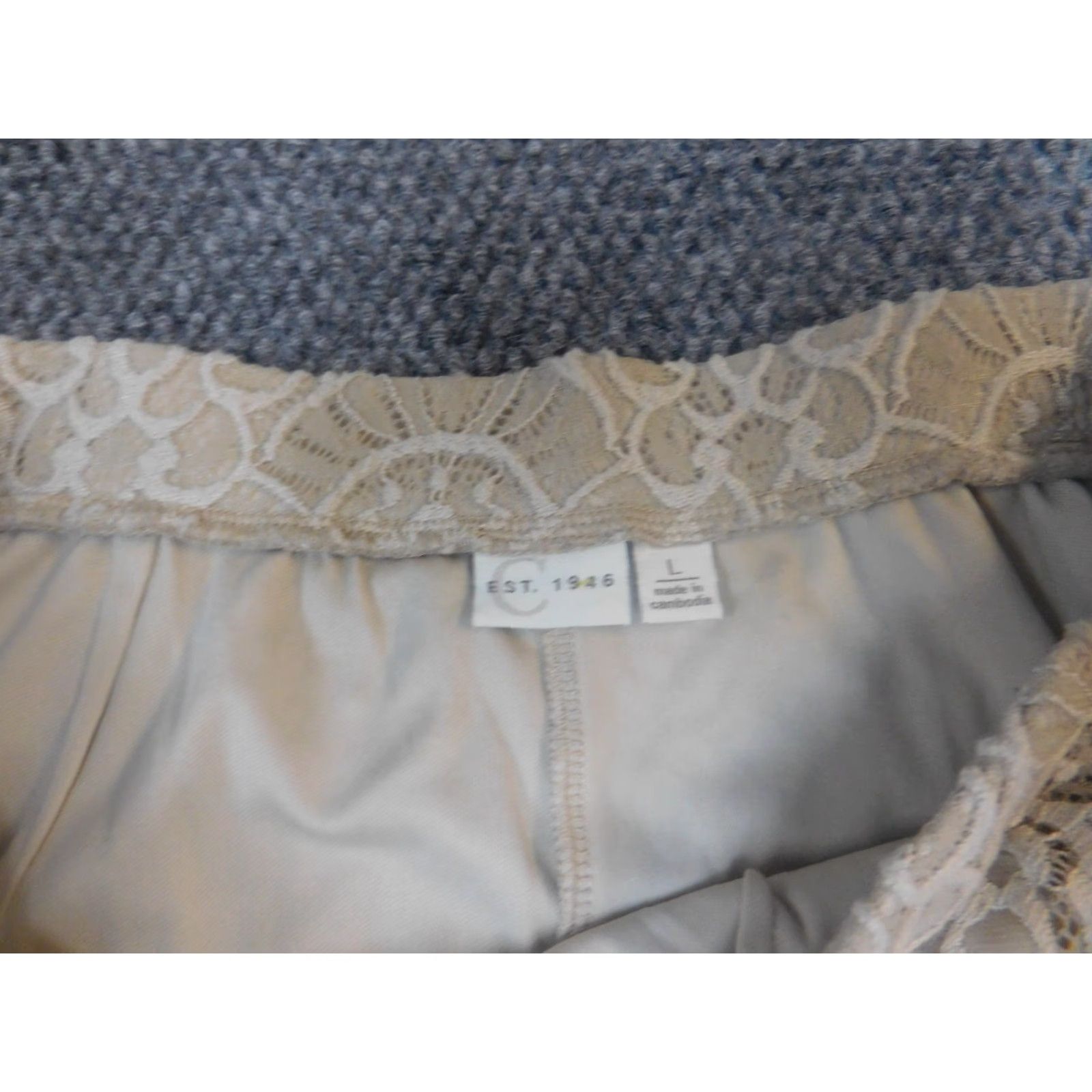 Vintage Est 1946 Womens Skirt L Beige Straight Pencil Size 36" / US 14 / IT 50 - 3 Thumbnail