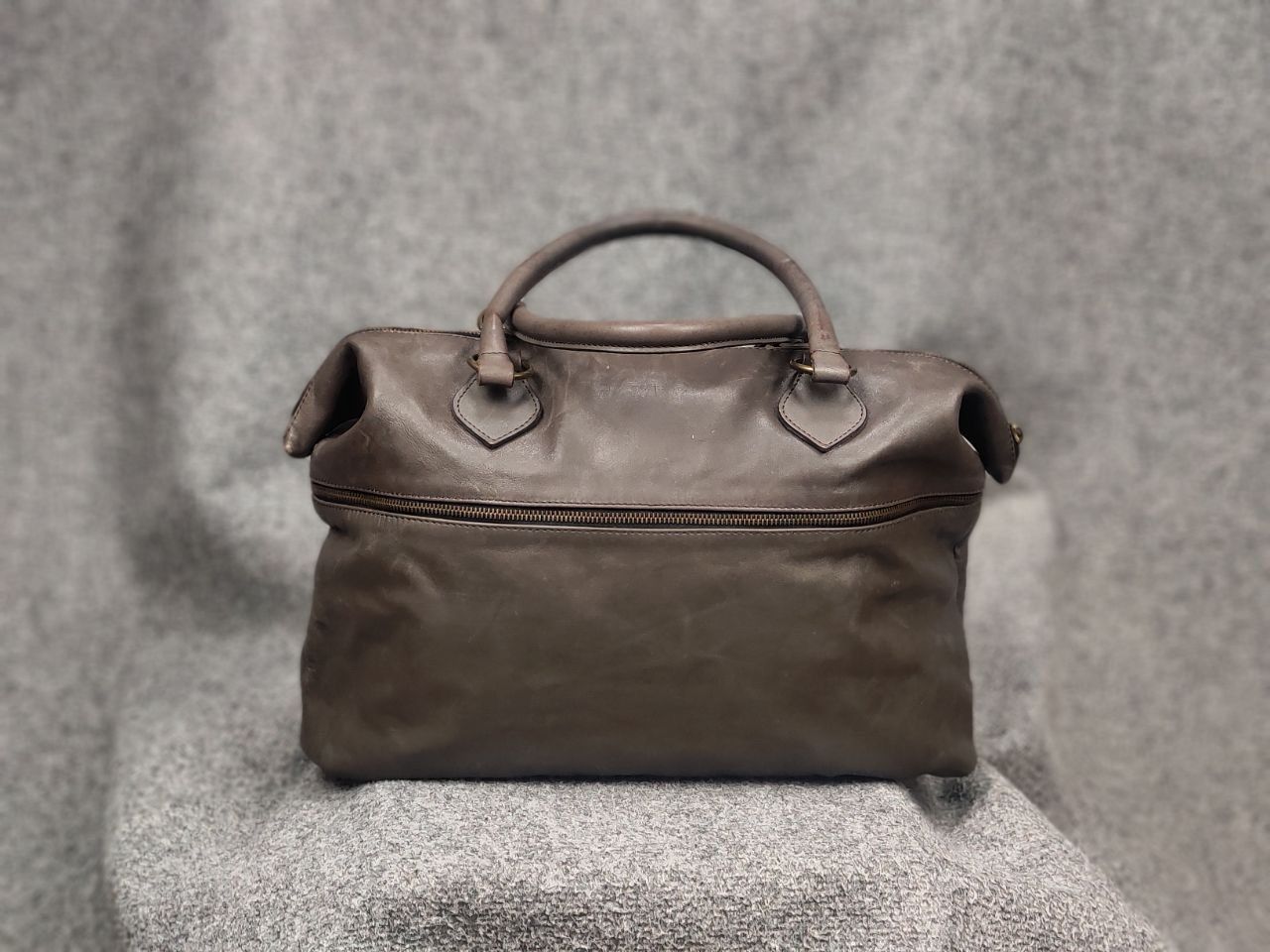 Miss Sixty Miss Sixty Vintage Y2K Dark Leather Oversized Zip Handbag Size ONE SIZE - 9 Thumbnail