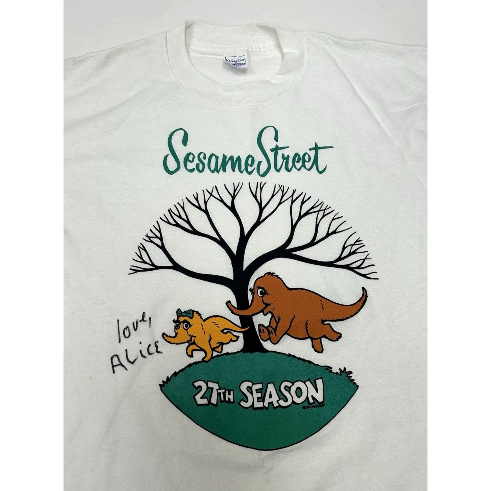 Vintage VINTAGE Sesame Street 27th Season TV Show Promo Tee 1995 Autographed As Is XL Spring Ford 90s Cartoon White T-Shirt Unisex Adults Size US XL / EU 56 / 4 - 3 Thumbnail
