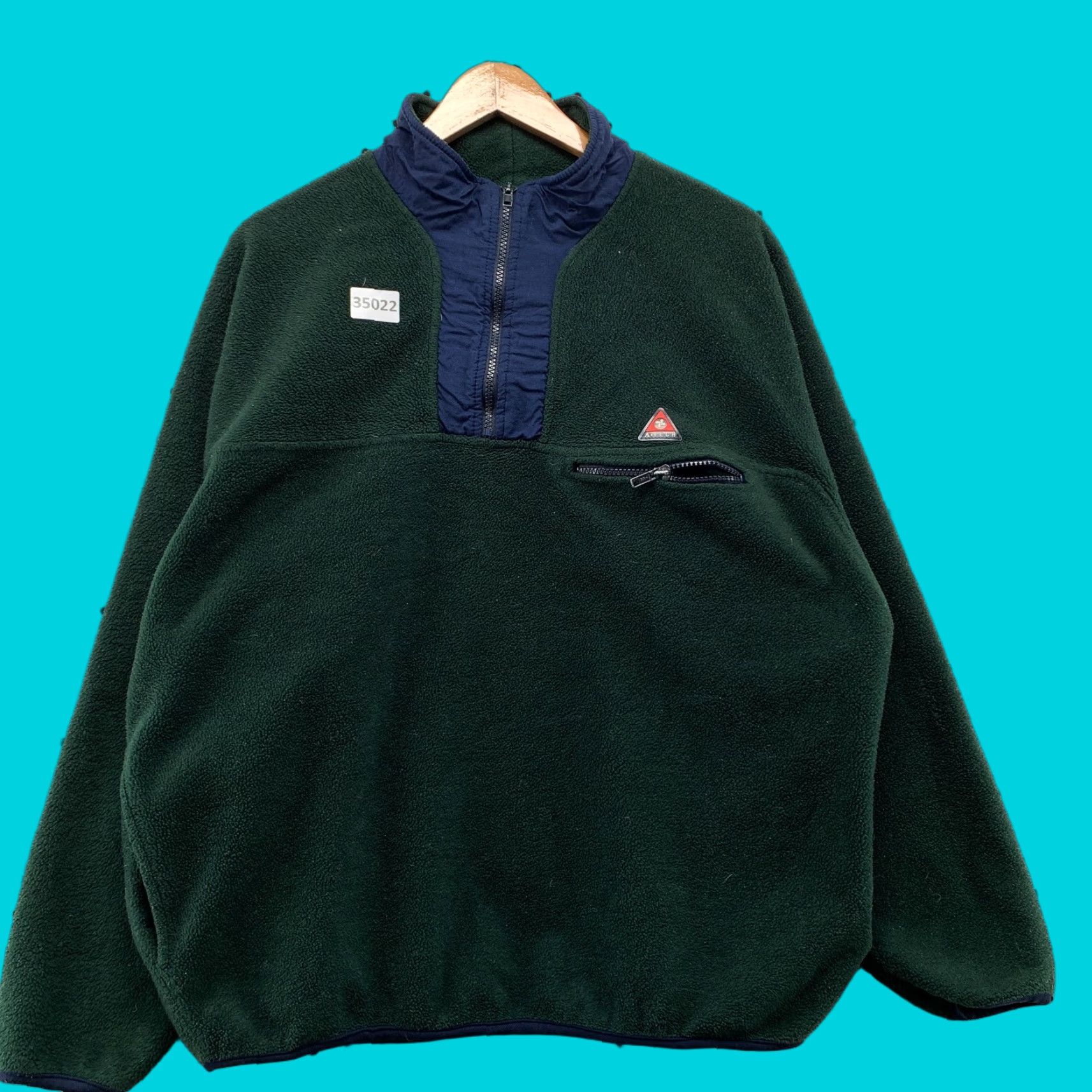 Abercrombie & Fitch VINTAGE Abercrombie & Fitch Jacket Pullover Fleece 1/4 Zip Mens Large Green 24x26 Winter, Spring, Fall Mens Size US L / EU 52-54 / 3 - 1 Thumbnail