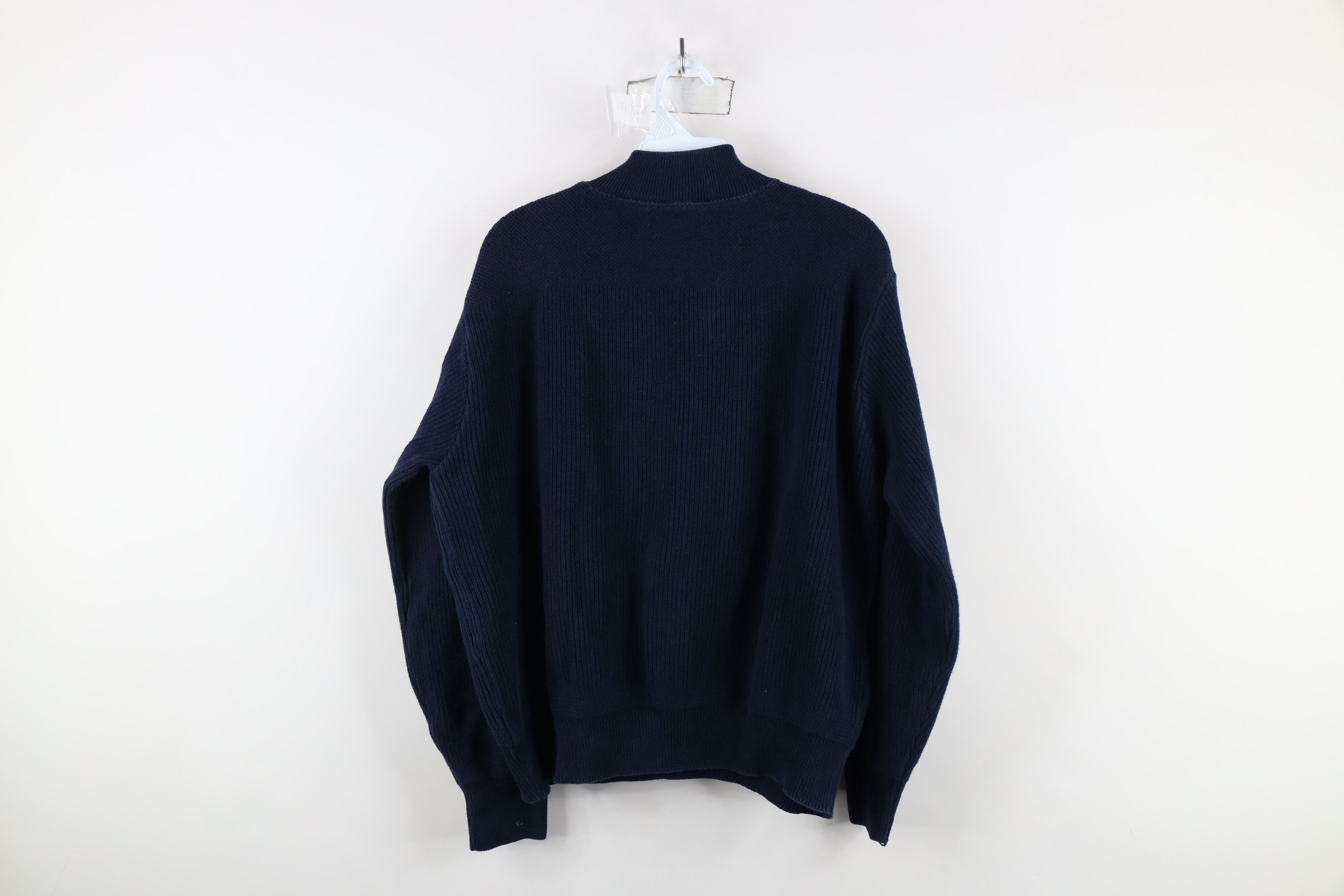 L.L. Bean × Vintage Vintage 90s LL Bean Ribbed Knit Henley Sweater Blue USA Size L / US 10 / IT 46 - 9 Thumbnail