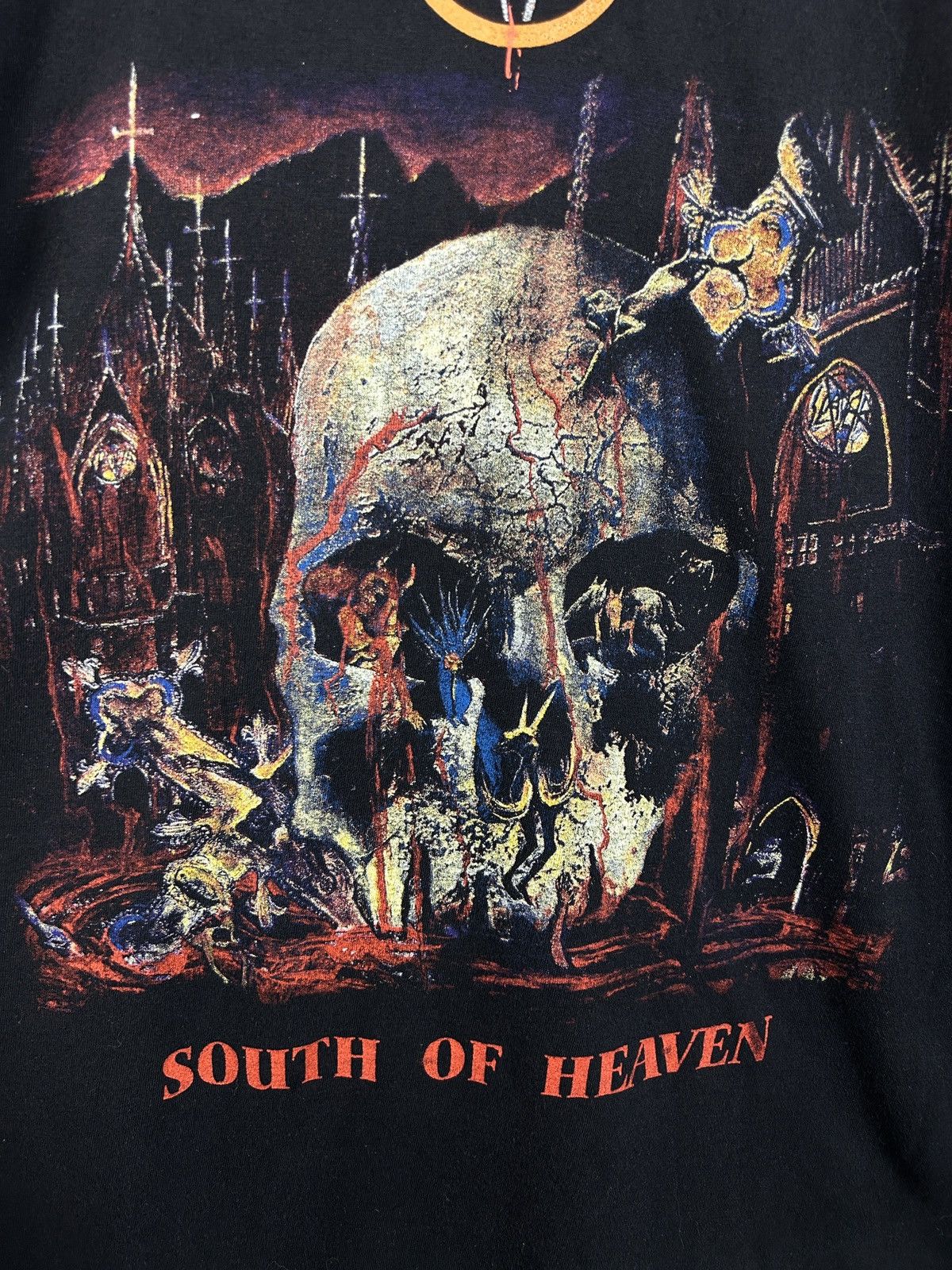 Band Tees Vintage Slayer South Of Heaven Dark Side T-Shirt In Black Size US M / EU 48-50 / 2 - 3 Thumbnail