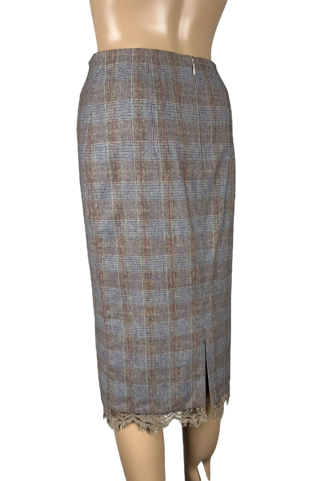 Blumarine Blumarine Plaid Long Skirt Wool with Lace size IT40 Size 27" / US 4 / IT 40 - 8 Thumbnail