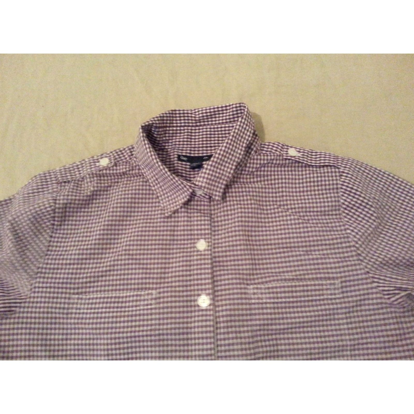 Gap VINTAGE Gap Plaid Blouse Shirt Womens Purple Cotton M Medium Blouse Womens Girls Mens Size M / US 6-8 / IT 42-44 - 3 Thumbnail