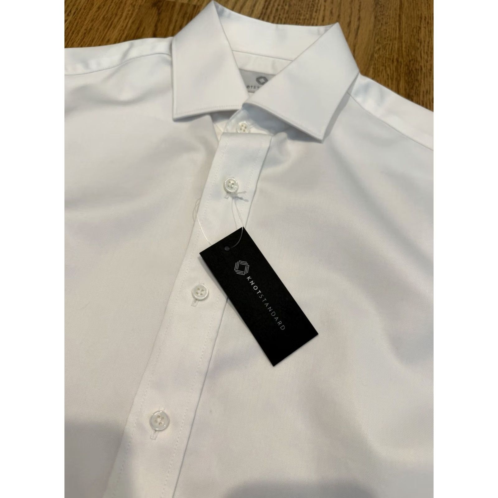 Vintage M & M Button-Up Shirt White Cotton Long Sleeve Men Medium Formal Store Size 40R - 3 Thumbnail