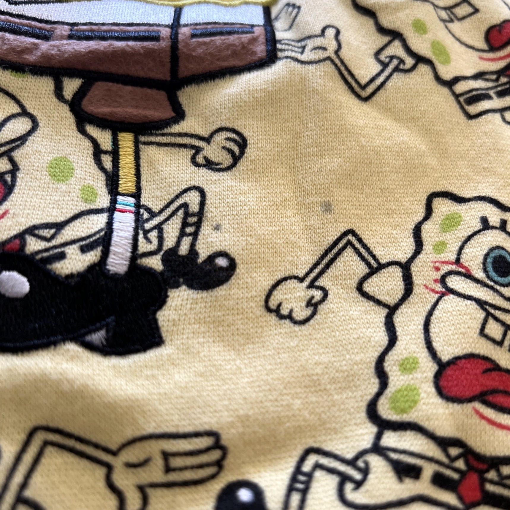 Vintage Scooby Doo Bob Square Pants All Over Print Long Sleeve Shirt Womens Small Yellow Embroidered Cartoon Crew Neck Pullover Cotton Blend Regular Size S Size S / US 4 / IT 40 - 7 Thumbnail