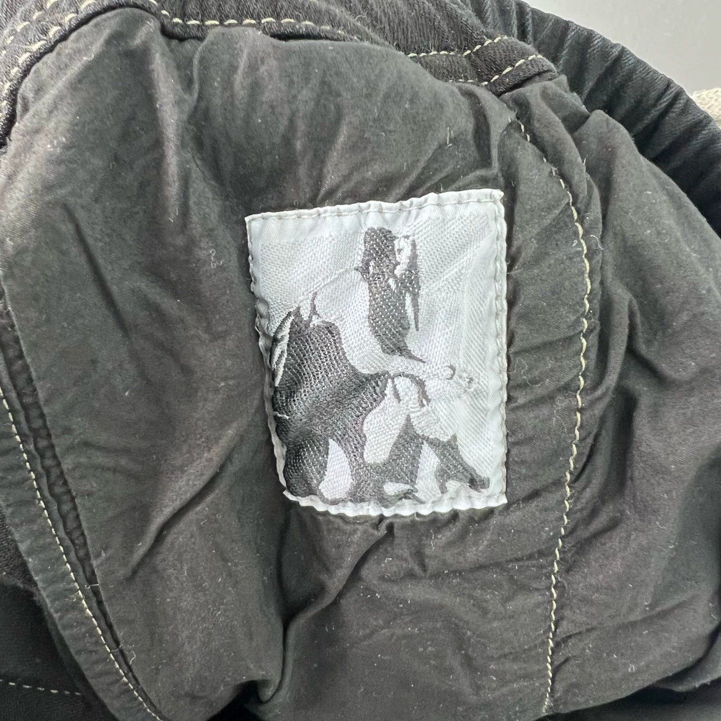 Rick Owens 【Rickowens drkshdw】RO runway style waxed wide-leg trousers Size US 33 - 3 Thumbnail