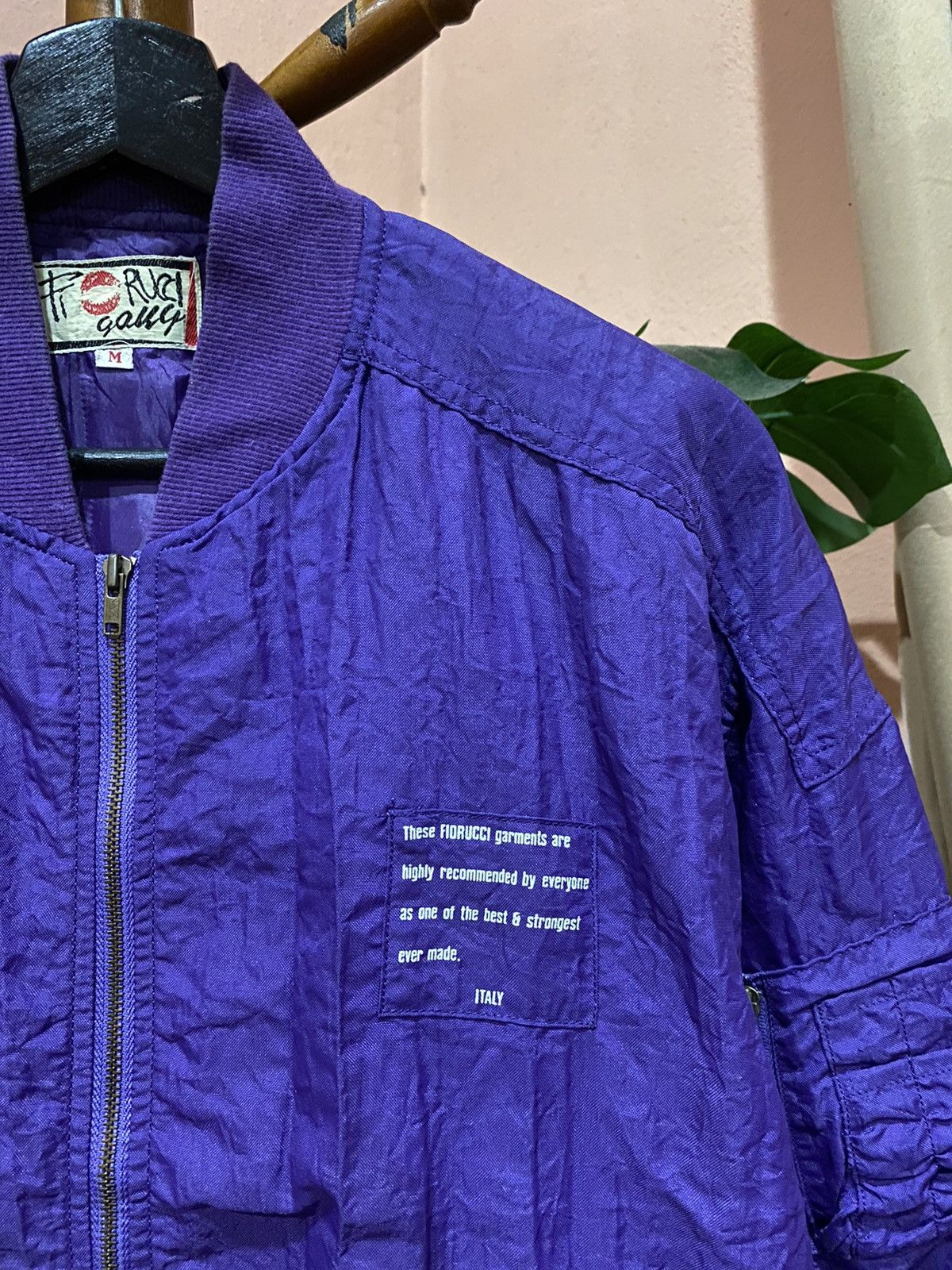 Fiorucci Fiorucci Vintage Purple Nylon Bomber Jacket Italian Style Size US M / EU 48-50 / 2 - 9 Thumbnail