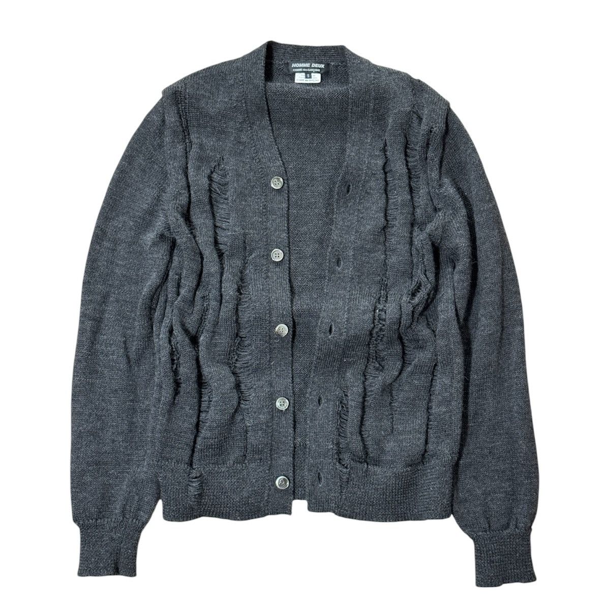 Comme des Garcons Homme Deux 18AW COMME des GARCONS HOMME DEUX Distressed wool cardigan Size US S / EU 44-46 / 1 - 1 Thumbnail