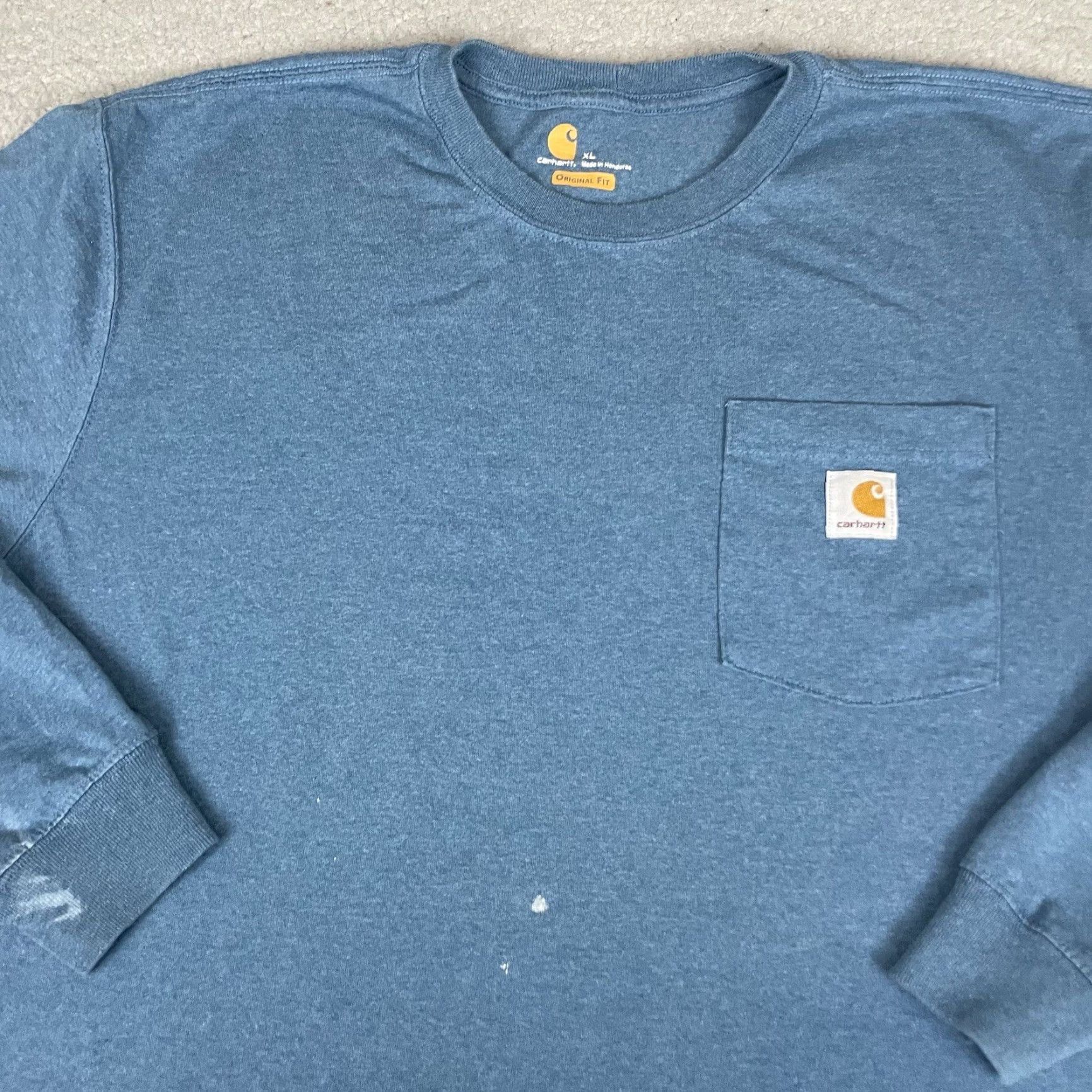 Carhartt VINTAGE Carhartt T Shirt Mens XL Long Sleeve Loose Workwear Pocket Outdoors Distressed Size US XL / EU 56 / 4 - 2 Thumbnail