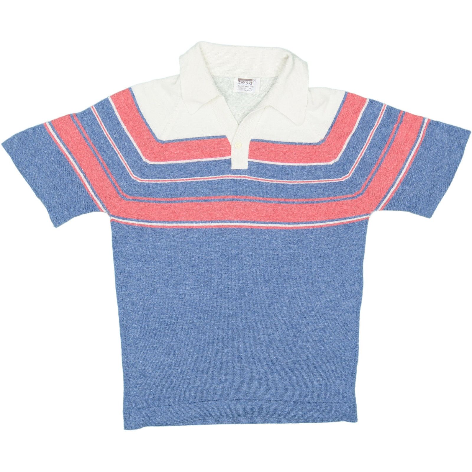 Vintage Vintage Retro Stripe Knit Polo Shirt 70s Size M / US 6-8 / IT 42-44 - 1 Thumbnail