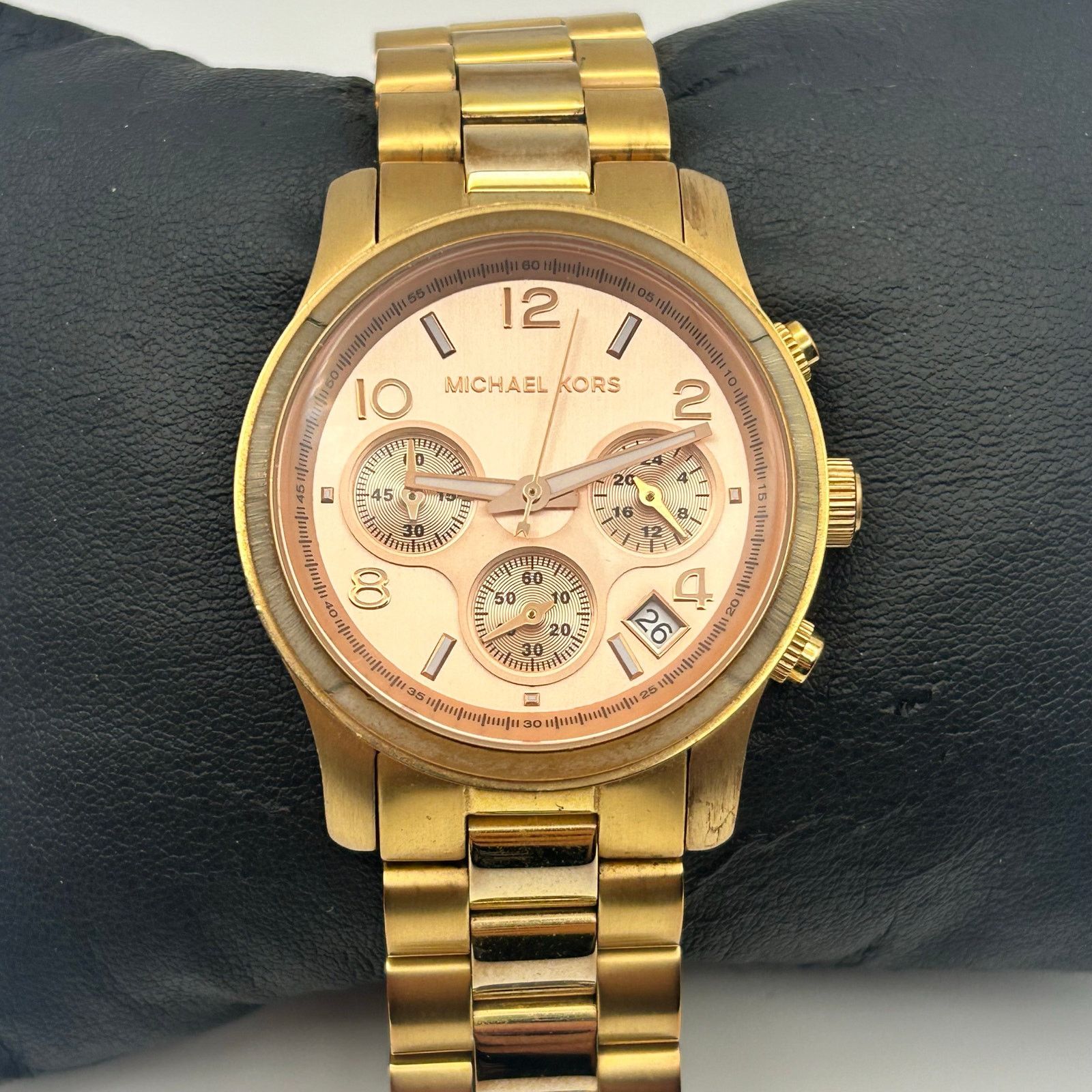 Michael Kors MK7099 Jayne Brown Gold Leather Women\'s Watch E)MICHAEL KORS MK7099 JAYNE BROWN GOLD | Mercari main image 3