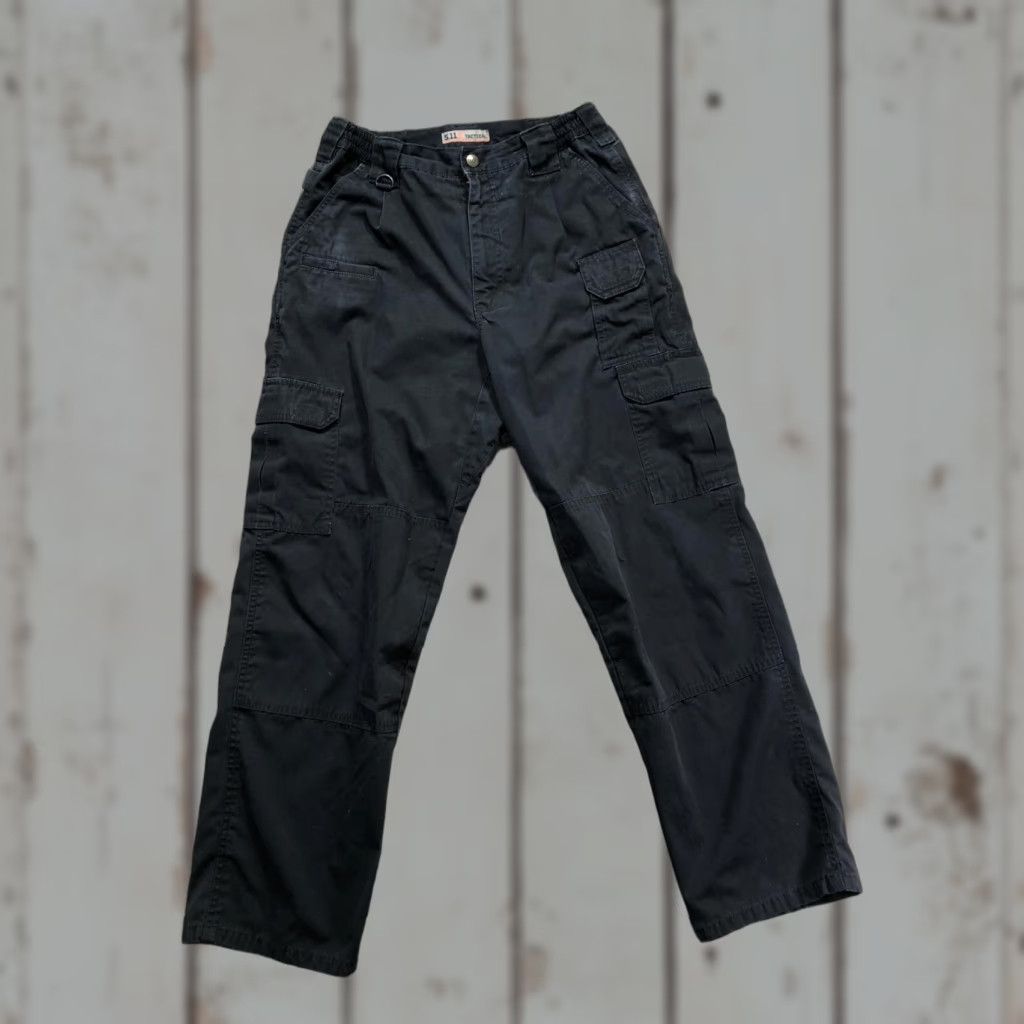 Vintage 5.11 Tactical Pants Mens 28x29 Black Cargo Workwear Pockets Zip Fly Front Flat Front Adjustable Waist Casual Size US 28 / EU 44 - 1 Thumbnail