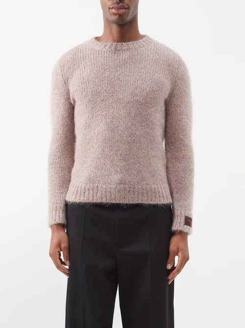 image of Calvin Klein 205W39Nyc x Raf Simons ds! Aw22/23 Raf Simons Roundneck Pink Mohair Sweater (Size Smal
